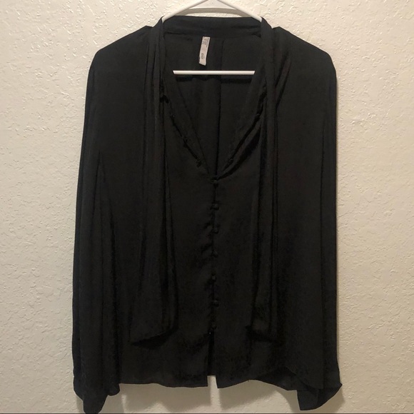 Leopard Print Bow Tie Blouse